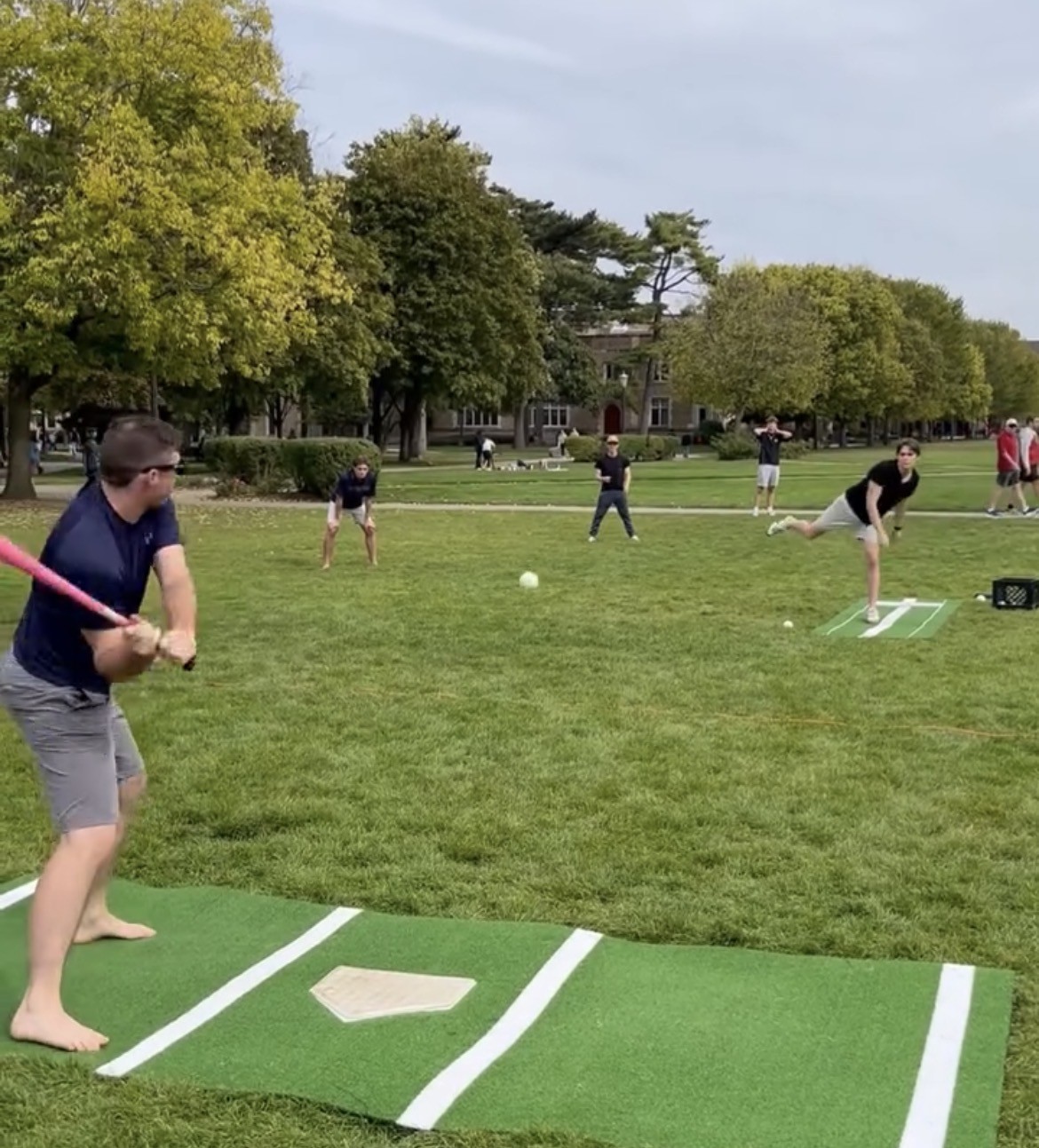 ND Wiffleball game on South Quad